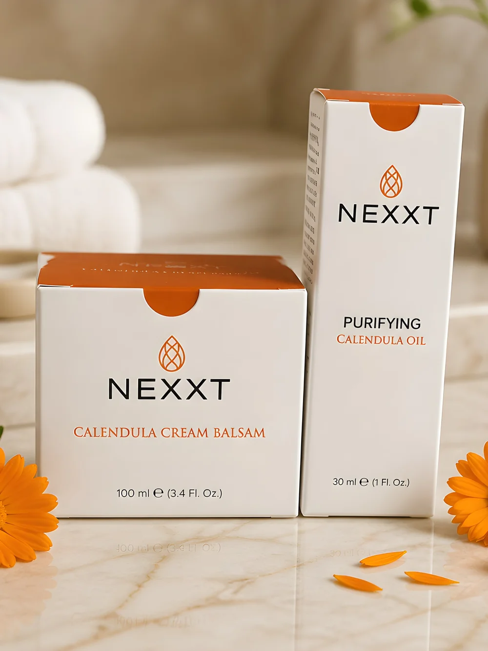 NEXXT Calendula Cream Balsam & Purifying Calendula Oil - Orange